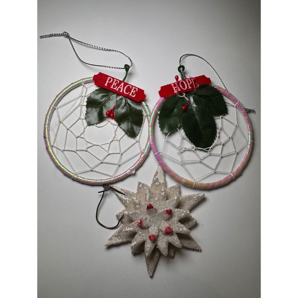 Peace Hope Star Christmas Ornaments Holiday Decor Set - Picture 1 of 2
